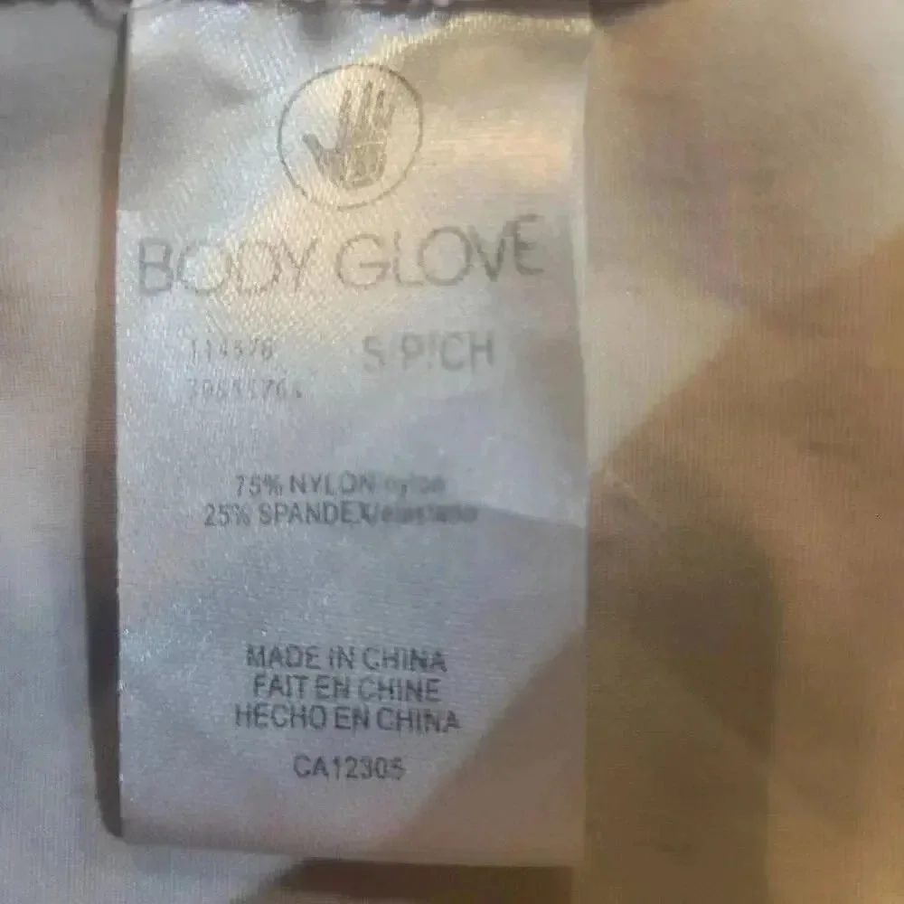 Body Glove Women's White & Blue Nylon/Spandex Denim City Palm Print Standard Lon